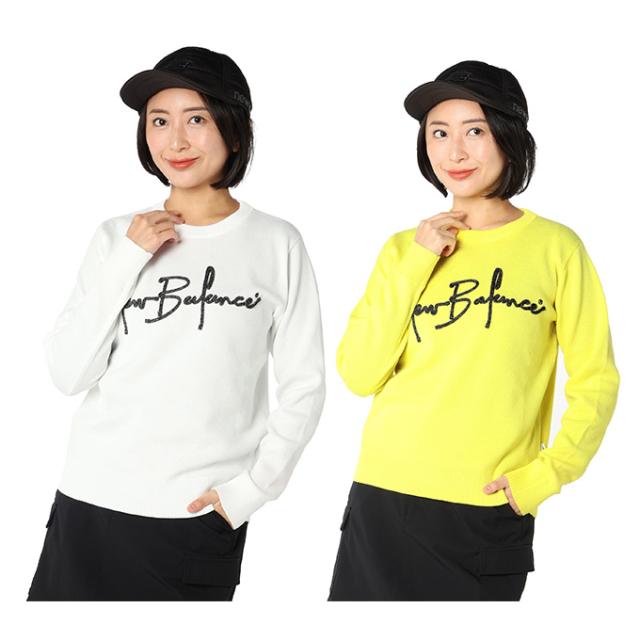 ニューバランス(new balance) ゴルフウェア セーター レディース 筆記体ロゴクルーネックニットPO 012-5270502 【2025年秋冬モデル】