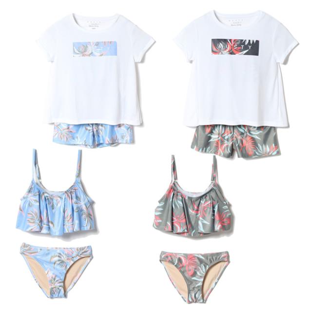 ラスティ RUSTY 水着 セパレート 女の子 ジュニア 4テンセットミズギ ラッシュガード サーフパンツ 963802
