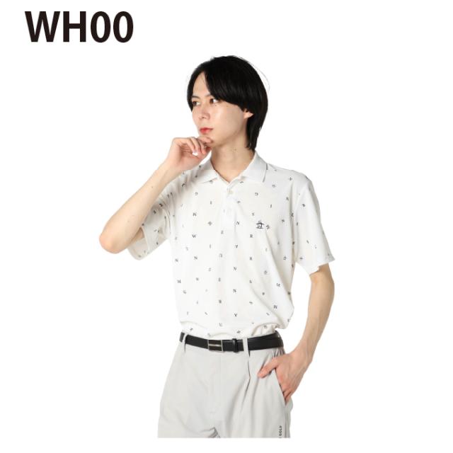マンシングウェア ゴルフウェア 半袖シャツ メンズ ポロシャツ Munsingwear JWMJ232 ホワイト系 Mサイズ  マンシングウェア] 半袖シャツ 襟付き グラフィックプリント 吸汗速乾