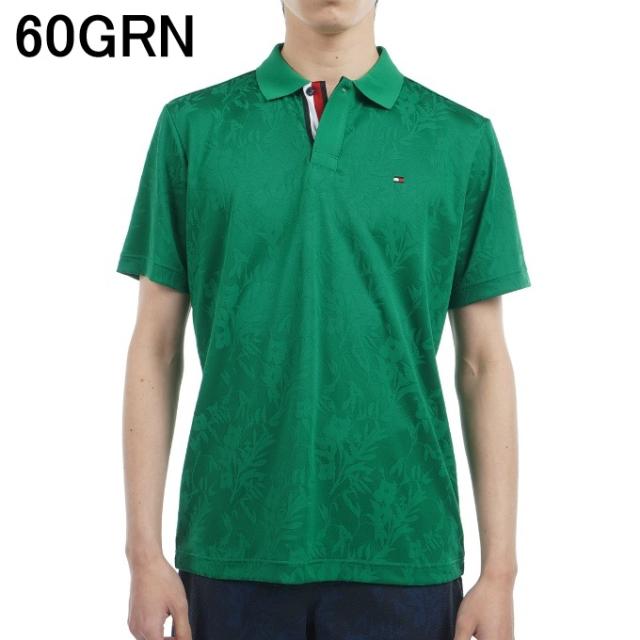 トミーヒルフィガーゴルフ TOMMY HILFIGER GOLF ゴルフウェア ポロシャツ 半袖 メンズ リーフジャガード 半袖ポロシャツ THMA522_2