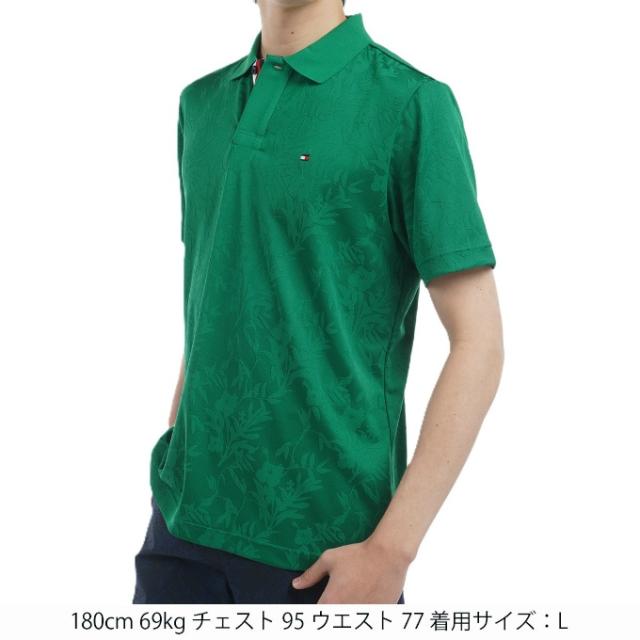 トミーヒルフィガーゴルフ TOMMY HILFIGER GOLF ゴルフウェア ポロシャツ 半袖 メンズ リーフジャガード 半袖ポロシャツ THMA522_7