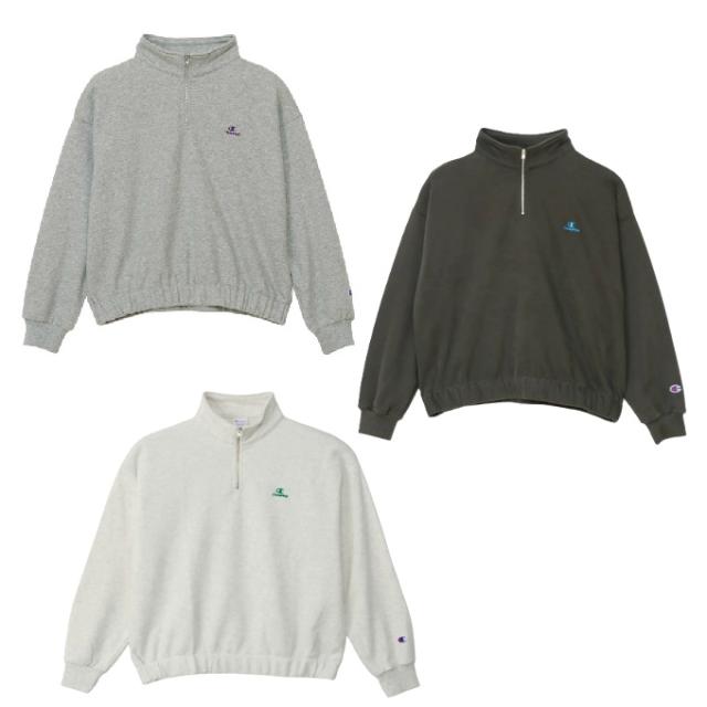 チャンピオン(Champion) スウェットトレーナー レディース ウィメンズ ハーフジップスウェットシャツ CW-C011