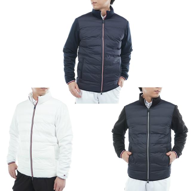 トミーヒルフィガーゴルフ(TOMMY HILFIGER GOLF) ゴルフウェア ブルゾン メンズ ロゴ入り接結キルト 中綿ジャケット THMA578 【2025年秋冬モデル】