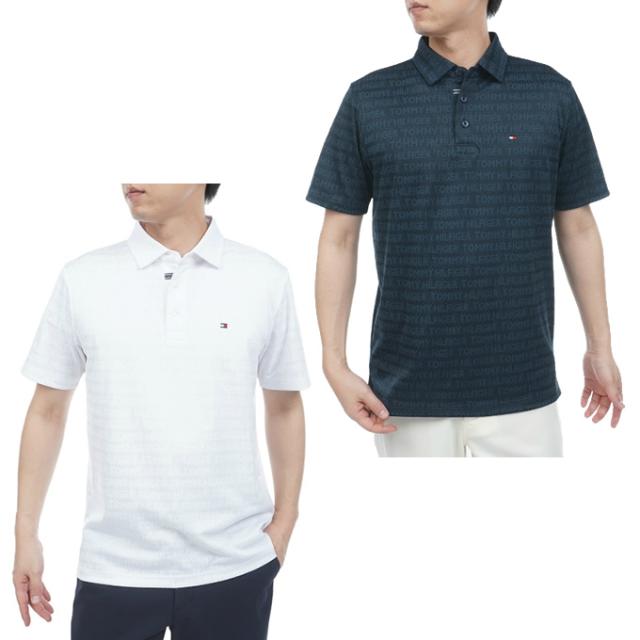トミーヒルフィガーゴルフ(TOMMY HILFIGER GOLF) ゴルフウェア ポロシャツ 半袖 メンズ ロゴジャガード 半袖台衿シャツ THMA631 【2026年春夏モデル】
