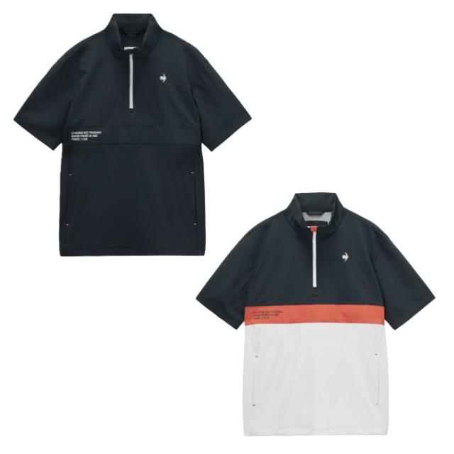 ルコックスポルティフ(le coq sportif) ゴルフウェア ブルゾン メンズ 花粉対策ハーフジップ半袖アウター LG6SWB80M 【2026年春夏モデル】