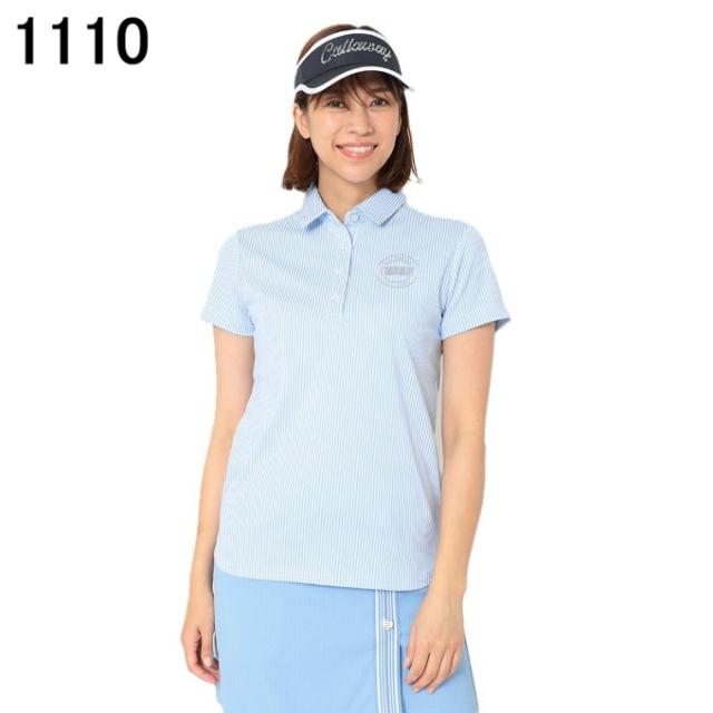 【7月1日22：59まで最高限度10％OFF 引き換え証散り散り中】キャロウェイ(Callaway) ゴルフ御召しもの スポーツシャツ 半袖 レディース 縞模様ジャカード半袖プルオーバー C26134203 【国内定まり品】【2026年春夏ひな型】