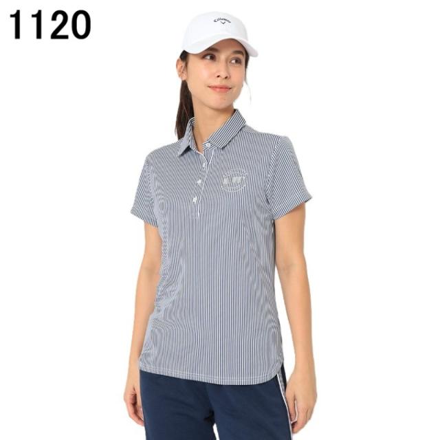 【7月1日22：59まで最高限度10％OFF 引き換え証散り散り中】キャロウェイ(Callaway) ゴルフ御召しもの スポーツシャツ 半袖 レディース 縞模様ジャカード半袖プルオーバー C26134203 【国内定まり品】【2026年春夏ひな型】