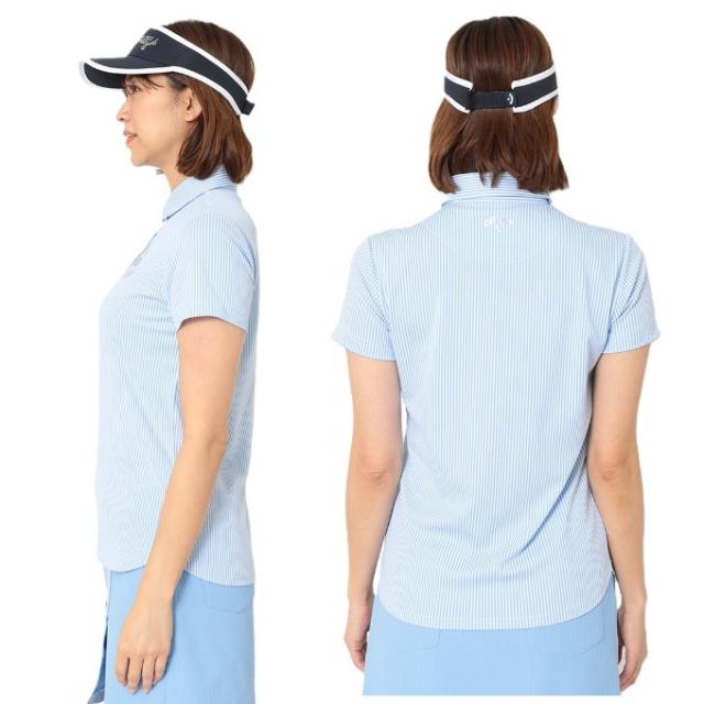 【7月1日22：59まで最高限度10％OFF 引き換え証散り散り中】キャロウェイ(Callaway) ゴルフ御召しもの スポーツシャツ 半袖 レディース 縞模様ジャカード半袖プルオーバー C26134203 【国内定まり品】【2026年春夏ひな型】
