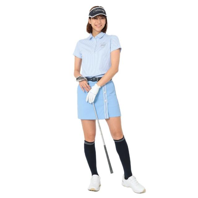 【7月1日22：59まで最高限度10％OFF 引き換え証散り散り中】キャロウェイ(Callaway) ゴルフ御召しもの スポーツシャツ 半袖 レディース 縞模様ジャカード半袖プルオーバー C26134203 【国内定まり品】【2026年春夏ひな型】