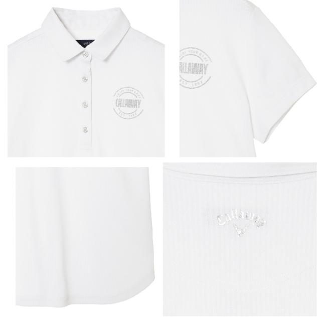 【7月1日22：59まで最高限度10％OFF 引き換え証散り散り中】キャロウェイ(Callaway) ゴルフ御召しもの スポーツシャツ 半袖 レディース 縞模様ジャカード半袖プルオーバー C26134203 【国内定まり品】【2026年春夏ひな型】