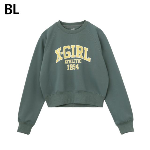 エックスガール X‐girl スウェットトレーナー レディース カレッジロゴ ショートテッククルー 155253012004_3