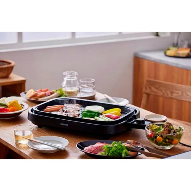 【5/15発送】アイリスオーヤマ(IRIS OHYAMA) キッチン家電 網焼き風ホットプレート 2枚プレート IHA-A20-B 【メーカー直送】【ご自宅配送限定】‥_6