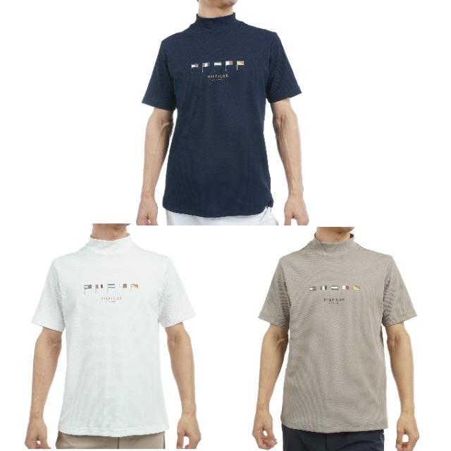 トミーヒルフィガーゴルフ   GOLF ゴルフウェア 半袖シャツ メンズ マルチフラッグ 半袖モックネックシャツ THMA503 【2025年春夏モデル】