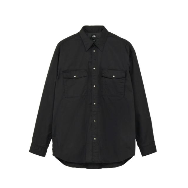 ザ・ノース・フェイス THE NORTH FACE 長袖シャツ メンズ レディース ロングスリーブロックステディチノシャツ 黒 くろ クロ シンプル 胸ポケット ノースフェイス NR62531-K