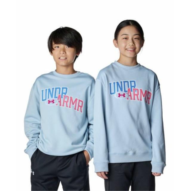 アンダーアーマー スウェットトレーナー ジュニア UA ARMOUR FLEECE OVERLAY WORDMARK CREW 6007815-453 UNDER ARMOUR