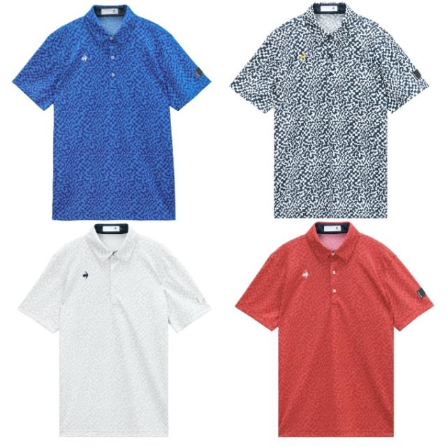 ルコックスポルティフ(le coq sportif) ゴルフウェア ポロシャツ 半袖 メンズ ミナモ柄半袖シャツ LG6SHS08M 【2026年春夏モデル】