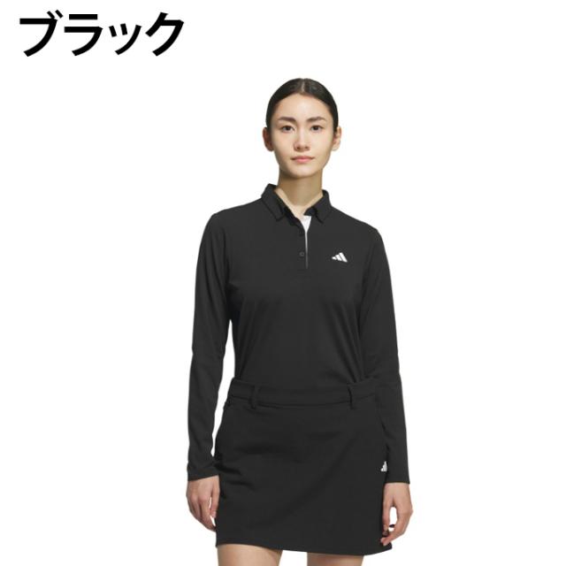 アディダス adidas ゴルフウェア ポロシャツ 長袖 レディース COLD .RDY ストレッチ 長袖ボタンダウンシャツ JWK16 【国内正規品】【2025年秋冬モデル】_1
