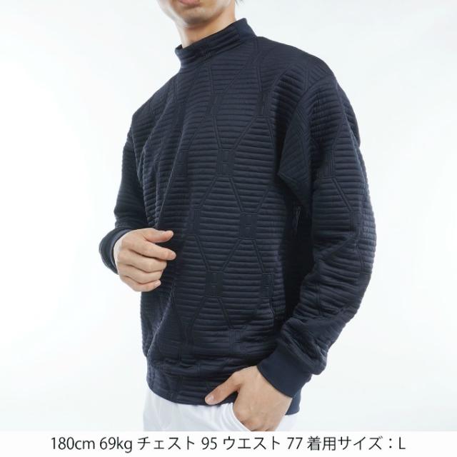 トミーヒルフィガーゴルフ TOMMY HILFIGER GOLF ゴルフウェア スウェット メンズ ジャガードキルトモックネックスウェット THMA477_4