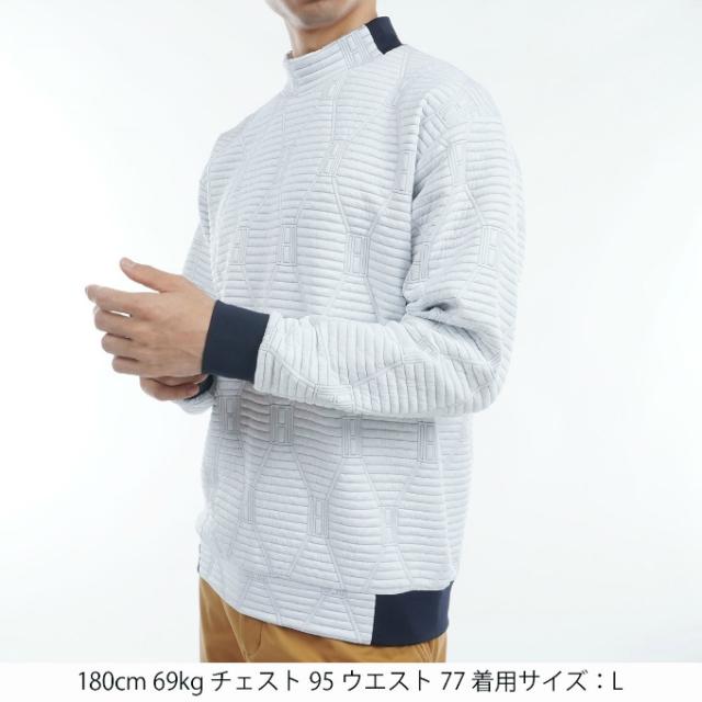 トミーヒルフィガーゴルフ TOMMY HILFIGER GOLF ゴルフウェア スウェット メンズ ジャガードキルトモックネックスウェット THMA477_6