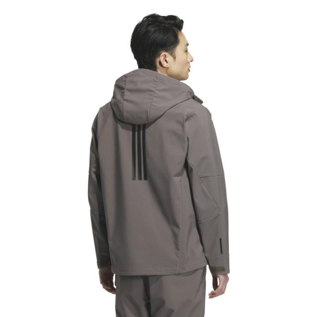 ON ウェザージャケット　メンズL　フード付きウィンドブレーカー ダークグレー アディダス adidas ウインドブレーカー ジャケット メンズ Premium