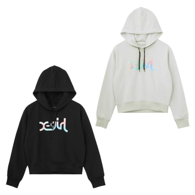 エックスガール X‐girl スウェットパーカー レディース MARBLEロゴショートPOHD 155253012002
