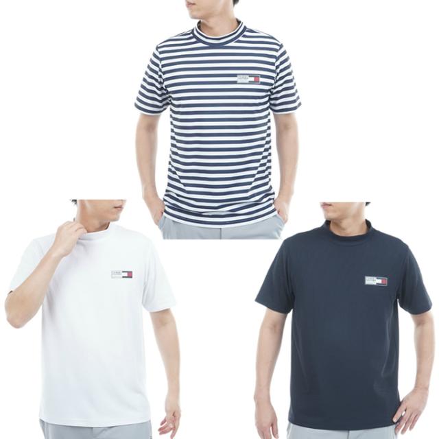 トミーヒルフィガーゴルフ(TOMMY HILFIGER GOLF) ゴルフウェア 半袖シャツ メンズ メッシュボーダー 半袖モックシャツ THMA603 【2026年春夏モデル】