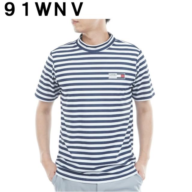 トミーヒルフィガーゴルフ(TOMMY HILFIGER GOLF) ゴルフウェア 半袖シャツ メンズ メッシュボーダー 半袖モックシャツ THMA603 【2026年春夏モデル】_3