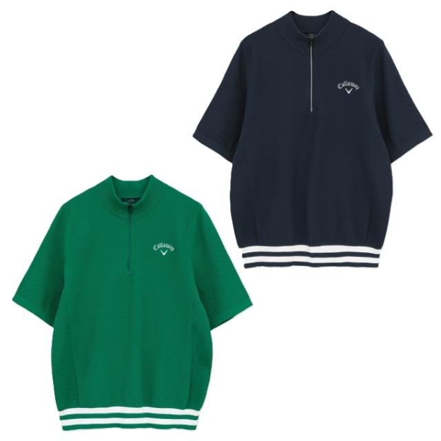 キャロウェイ(Callaway) ゴルフウェア 半袖シャツ メンズ カノコ編みハーフジップ半袖ニット C26134103 【国内正規品】【2026年春夏モデル】