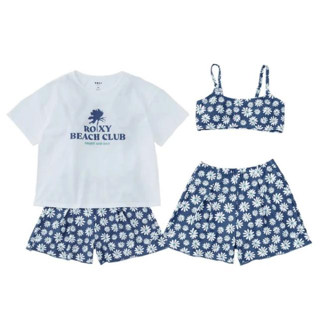 ロキシー(ROXY) 水着 タンキニ 女の子 ジュニア キッズ PEAKDAY 3点セット ラッシュTシャツ付き 水着 TSW261102-BLU 【国内正規品】