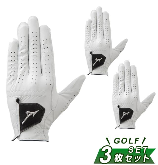 ミズノ ゴルフ 左手用グローブ 3枚セット メンズ 強革0.8 キョウカク 5MJML011 MIZUNO