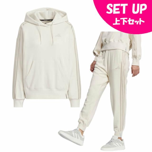 アディダス スウェットウェア上下セット レディース エッセンシャルズ プラスフレンチテリー パーカー+パンツ JW4484 JUP40+JW4493 JUP42 adidas