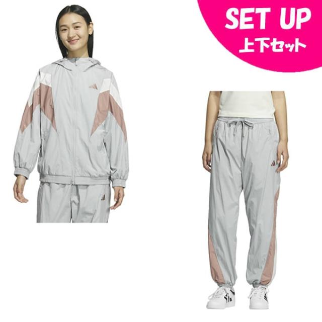 アディダス(adidas) ウインドブレーカー上下セット レディース STADIUM CHROME ウーブンジャケット STSV WV JKT+パンツ KA0914 KO694+KA0918 L6306
