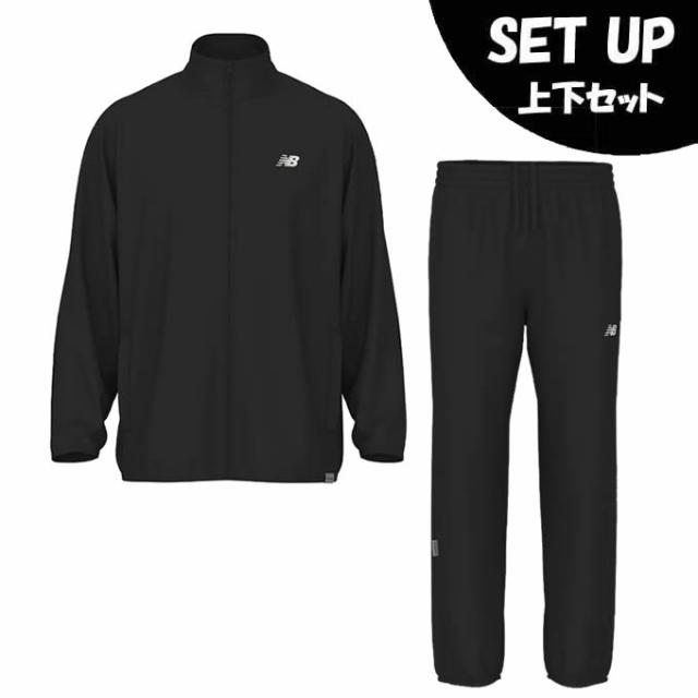 ニューバランス(new balance) スポーツウェア ジャージ 上下セット メンズ ニットトラックジャケット+ワイドテーパードパンツ MJ61H8OV-BK+MB61V6M6-BK