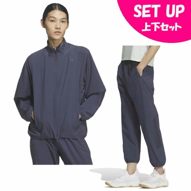 アディダス(adidas) ウインドブレーカー上下セット レディース トレーニング ストレッチ ウーブンジャケット+パンツ TJ753-KE9133+WK237-KE9136