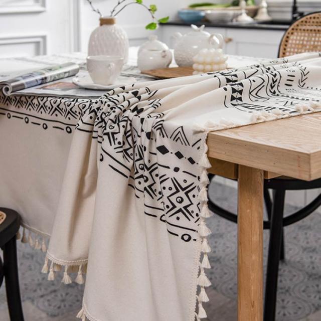 ボヘミアン風 テーブルクロス 綿麻 90*140cm 90*150cm 120*120cm