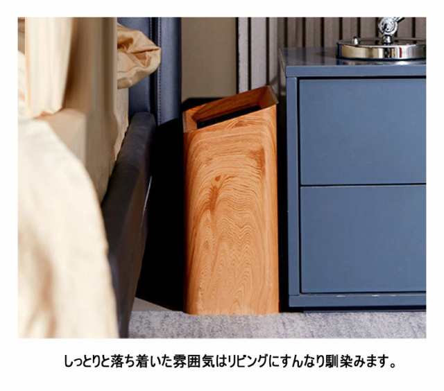 ゴミ箱 おしゃれ ごみ袋が見えない 木目調 北欧 角型 20L スリム 幅