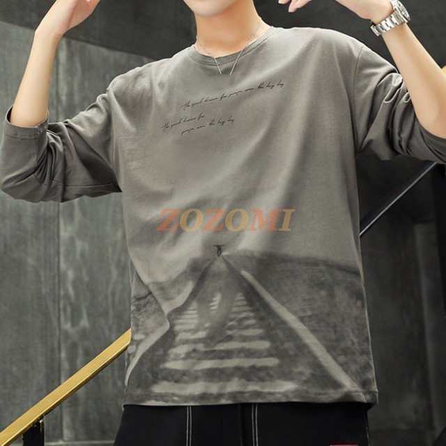 トップス tシャツ メンズ 長袖 丸首 プリント 長袖tシャツ 秋物 カーキ 20代30代40代 メンズ スポーツ コットン 秋冬 カットソー メンズの通販はau  PAY マーケット - 齊藤商店