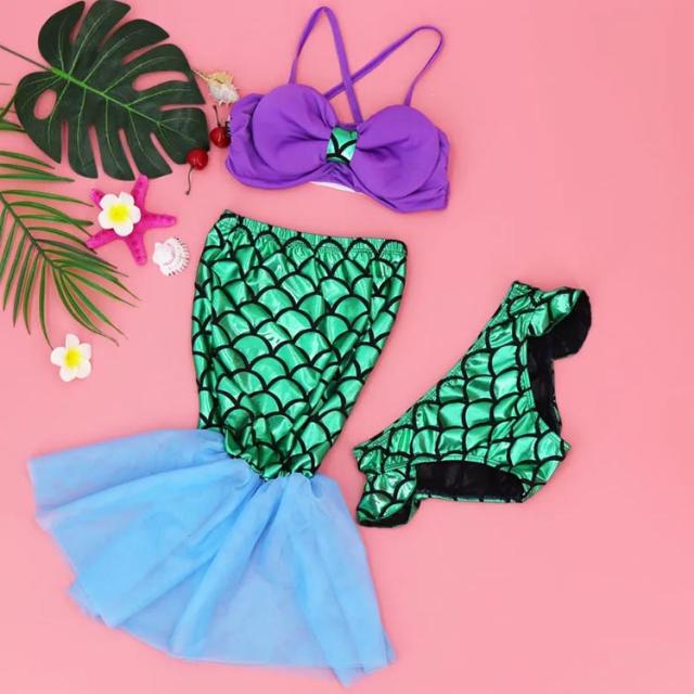 人魚姫 3点セット 人魚水着 水着 キッズ ジュニア 女の子
