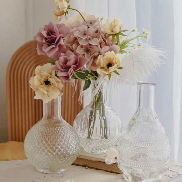 アンティーク ガラス 花瓶 - 工芸品