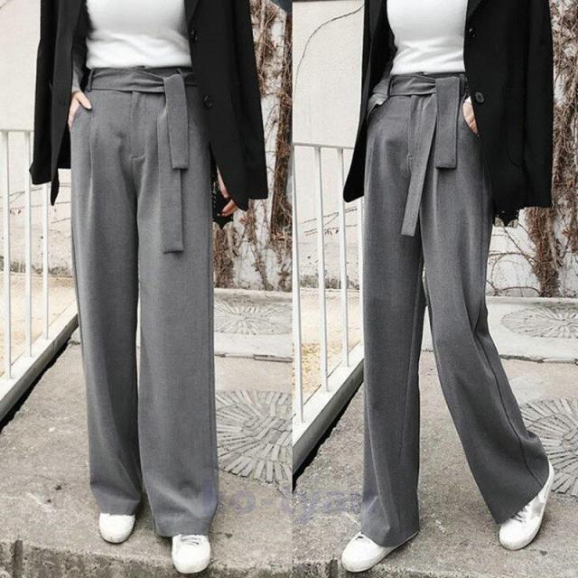 ワイドパンツ レディース ガウチョパンツ ロング丈 マキシ丈 パンツスーツ ワイド 体型カバー ウエストゴム 無地 黒パンツ 秋 冬 コーデ の通販はau Pay マーケット あさみショップ