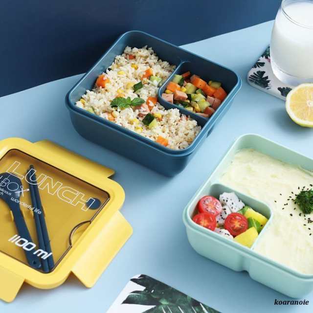 弁当箱 ランチボックス おしゃれ お弁当箱 学校学生 会社出勤 食事用 遠足 ピクニック 便利 1段 2コマ 仕切り シンプル 新生活 贈答品  ギの通販はau PAY マーケット - あさみショップ