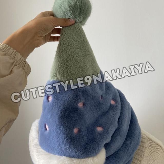 フリース スヌード くま耳 帽子 マフラー ネックウォーマー 防寒 帽子とマフラーが一体 かわいい スヌード・ネックウォーマー