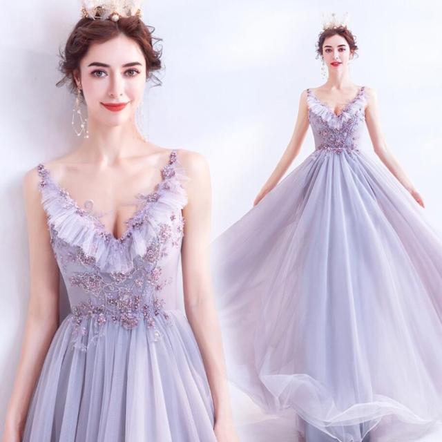 パーティードレス ウエディングドレス ロング丈ドレス セクシー Aラインワンピ 二次会 披露宴 発表会 結婚式 演奏会 二次会 お呼ばれ フォーマル 卒業式 成人式