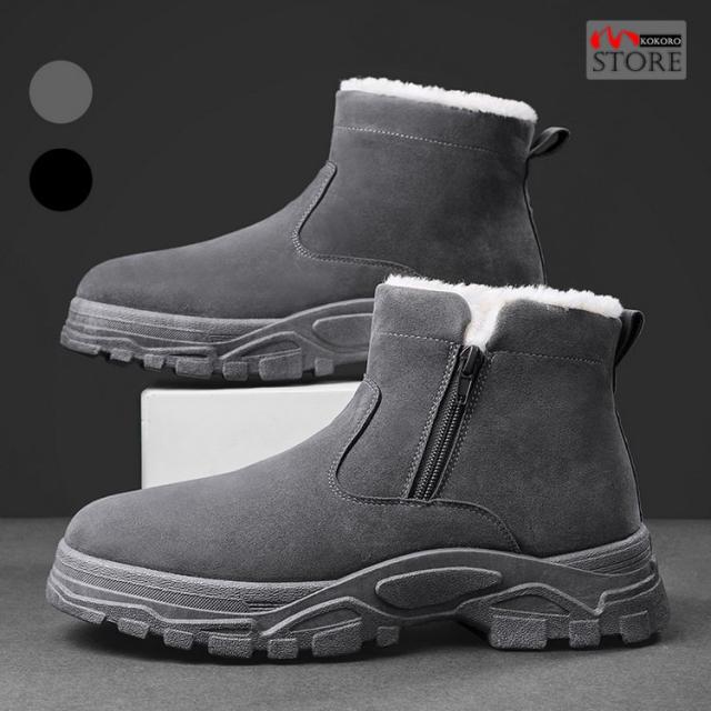 ムートンブーツ ショートブーツ メンズ あたたか 裏ボア ブーツ カジュアル シューズ 靴 size24.5~27