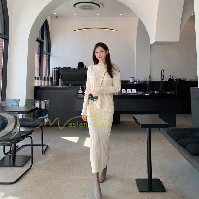 ワンピース レディース 秋 春 ロングワンピース スカート セットアップ マキシ丈 秋冬 通勤着 可愛い 体型カバー 20代 30代 40代 50代 ニット エレガント 上品