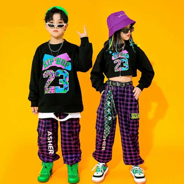 ステージ衣装 HIPHOP 上下セット キッズダンス衣装 韓国子供服 女の子  男の子 ヒップホップ  ジャズダンス ガール 練習着 チアガール 派手の通販は
