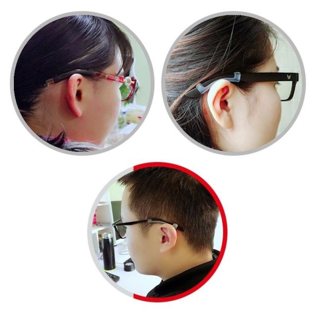 眼鏡 先端スリーブ シリコーン製 滑り止め すり落ち防止 ブラック