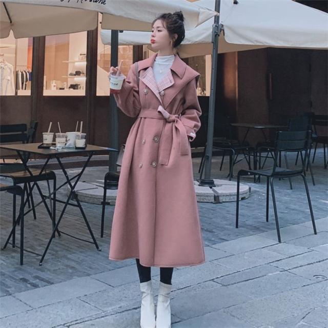 トレンチコート レディースコート 秋冬 ラシャコート ロングコート