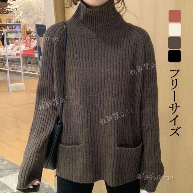 セーター レディース 40代 ニット 秋冬 ハイネック 韓国風 長袖 セーター 無地 ニット 30代 トップス 大きいサイズ あったか ゆったり 大人 おしゃれ