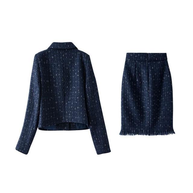 セットアップ ジャケット スカート ポケット ボタン オフィス